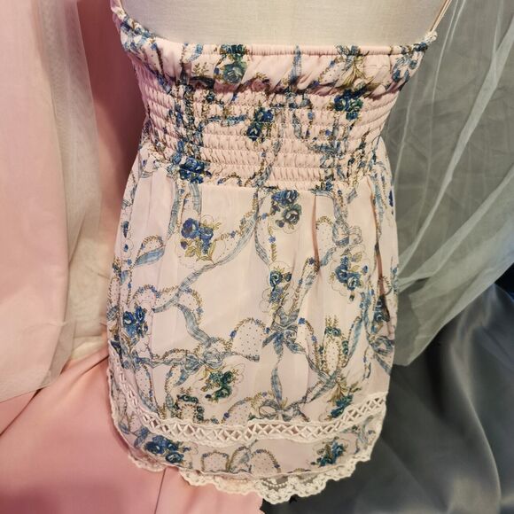 Ank Rouge Size Small Pink Camisole Mini Dress Cami Lace Summer Party Pastel Y2K - Picture 7 of 16